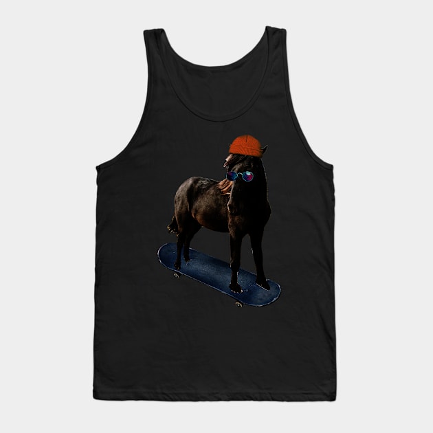 COOL SKATEBOARDING HORSE Tank Top by Merchenland